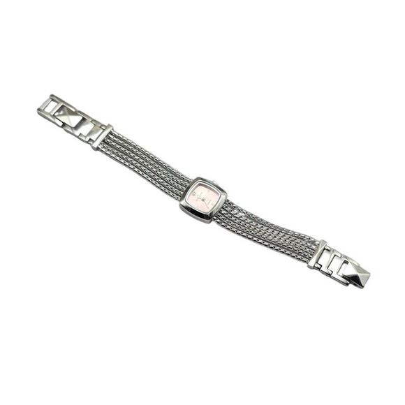 Anne Klein Diamond Accent Watch | Pink Dial & Multi-Strand Silver-Tone Bracelet - Picture 7 of 8